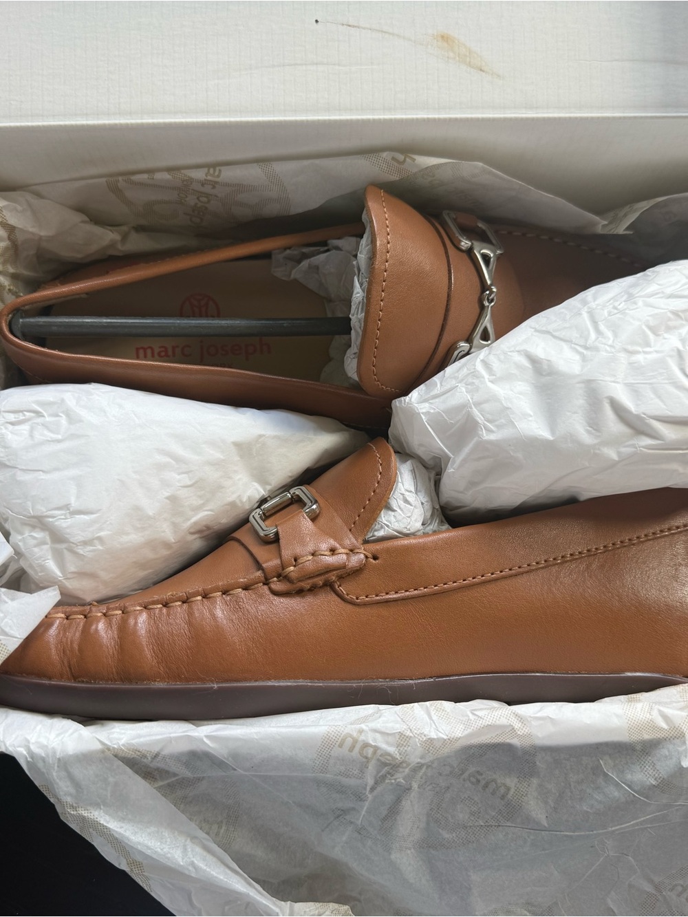 Marc Joseph Cognac Leather Bit Loafers